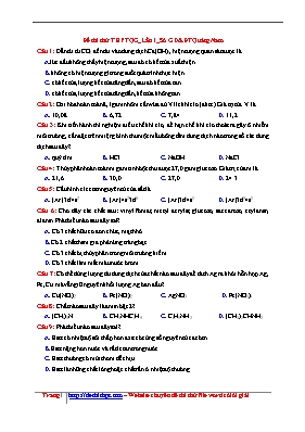Đề thi thử Trung học phổ thông Quốc gia lần 1 môn Hóa học - Sở GD & ĐT Quang Nam (Có đáp án)